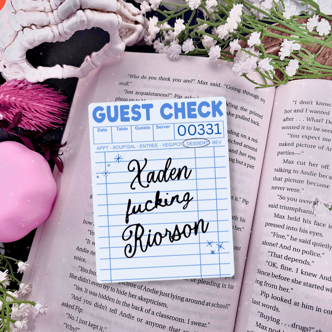 Xaden F'ing Riorson Guest Check Lamianted Bookmark - Awfullynerdy.co