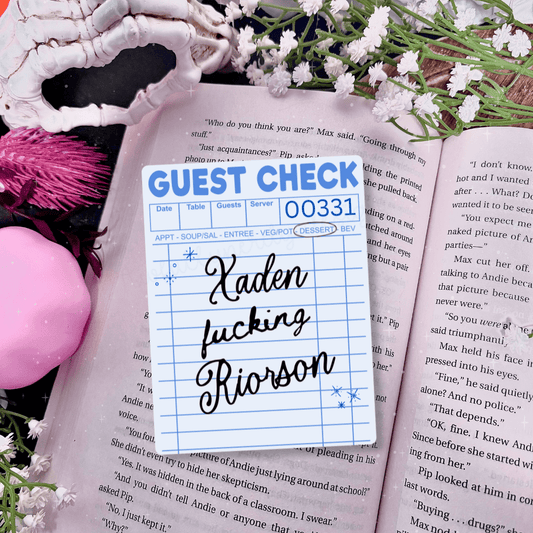 Xaden F'ing Riorson Guest Check Lamianted Bookmark - Awfullynerdy.co