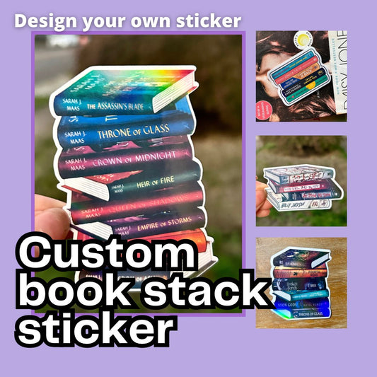 Custom Book Stack Sticker - Awfullynerdy.co