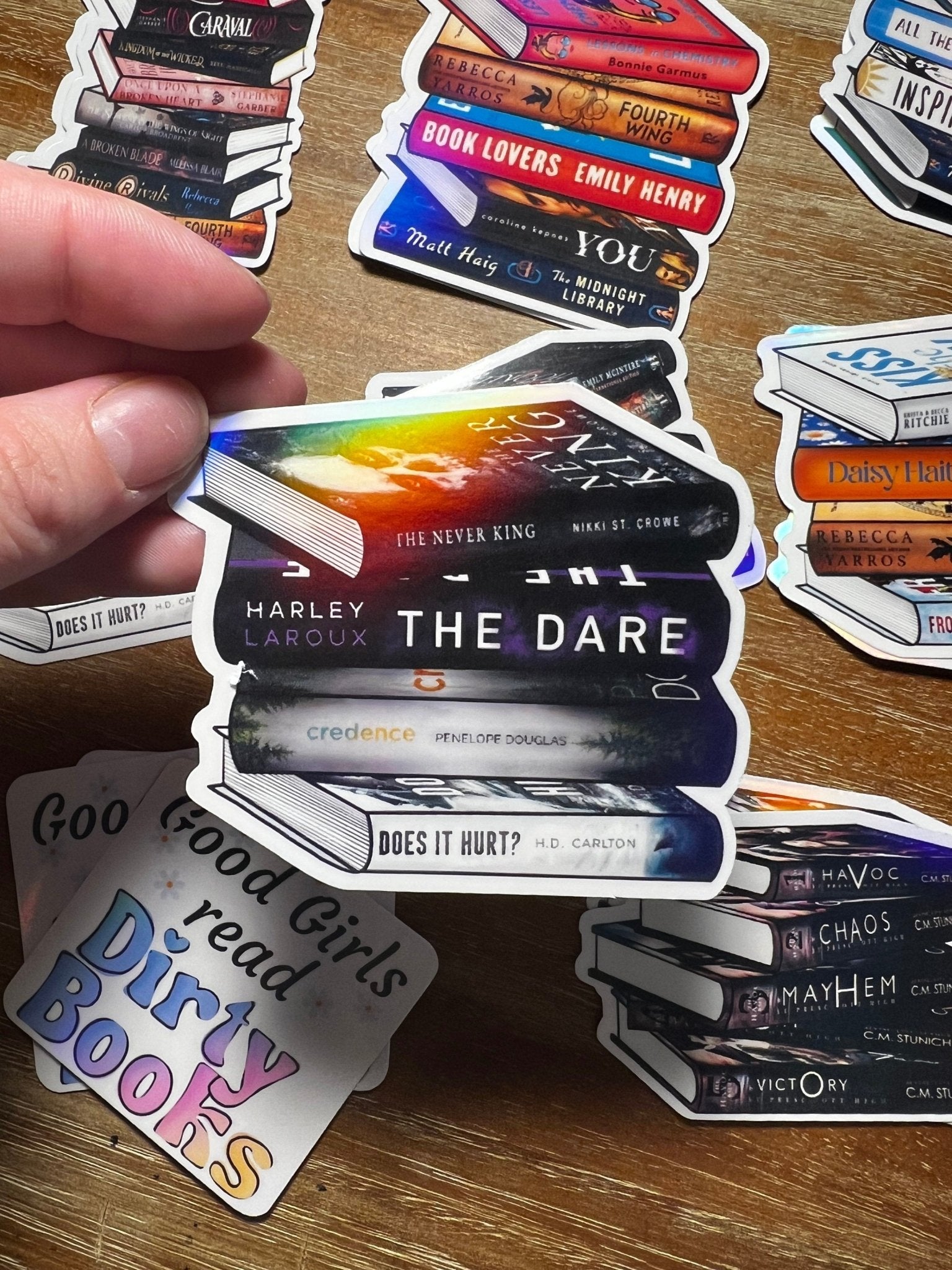 Custom Book Stack Sticker - Awfullynerdy.co