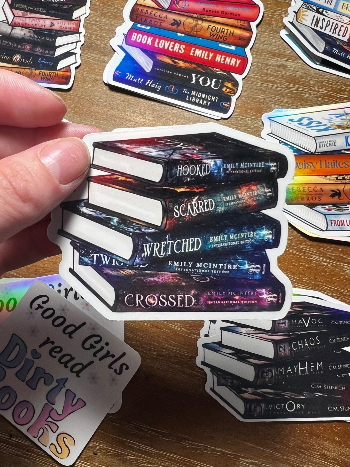 Custom Book Stack Sticker - Awfullynerdy.co