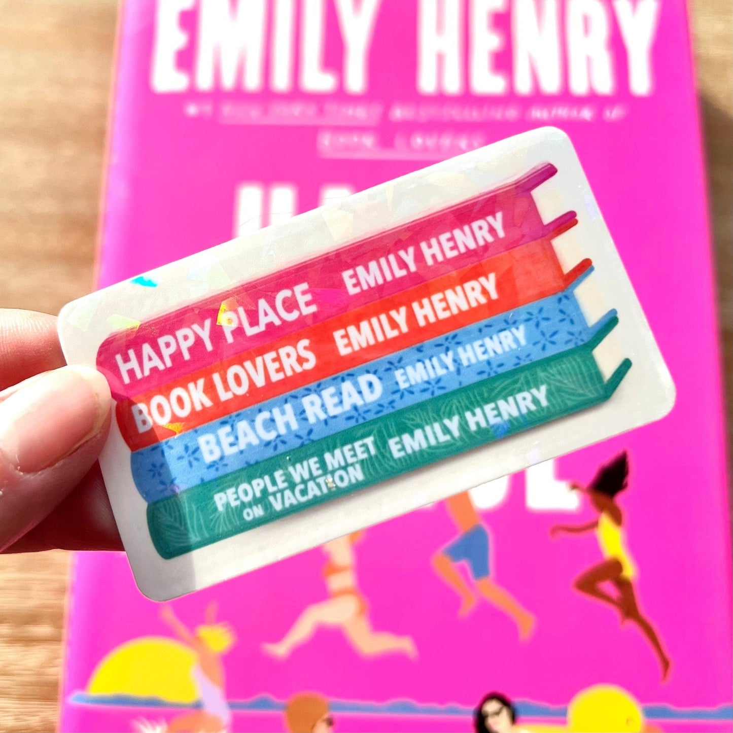 Emily Henry Bookstack Sticker - Awfullynerdy.co