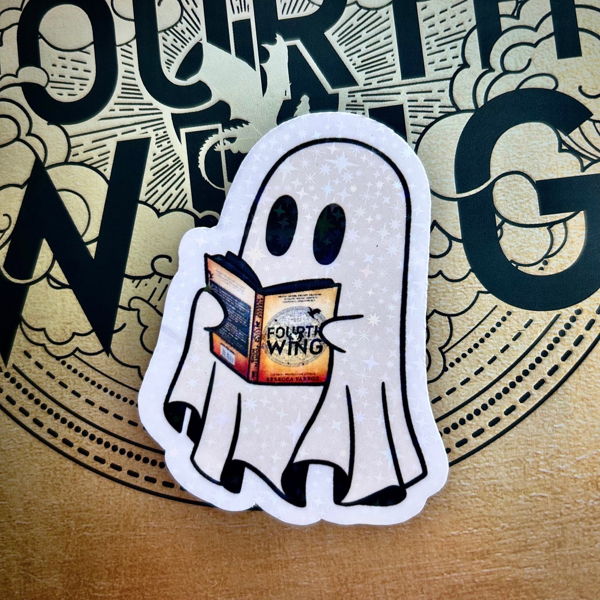 Ghost Reading Fourth Wing Sticker - Awfullynerdy.co