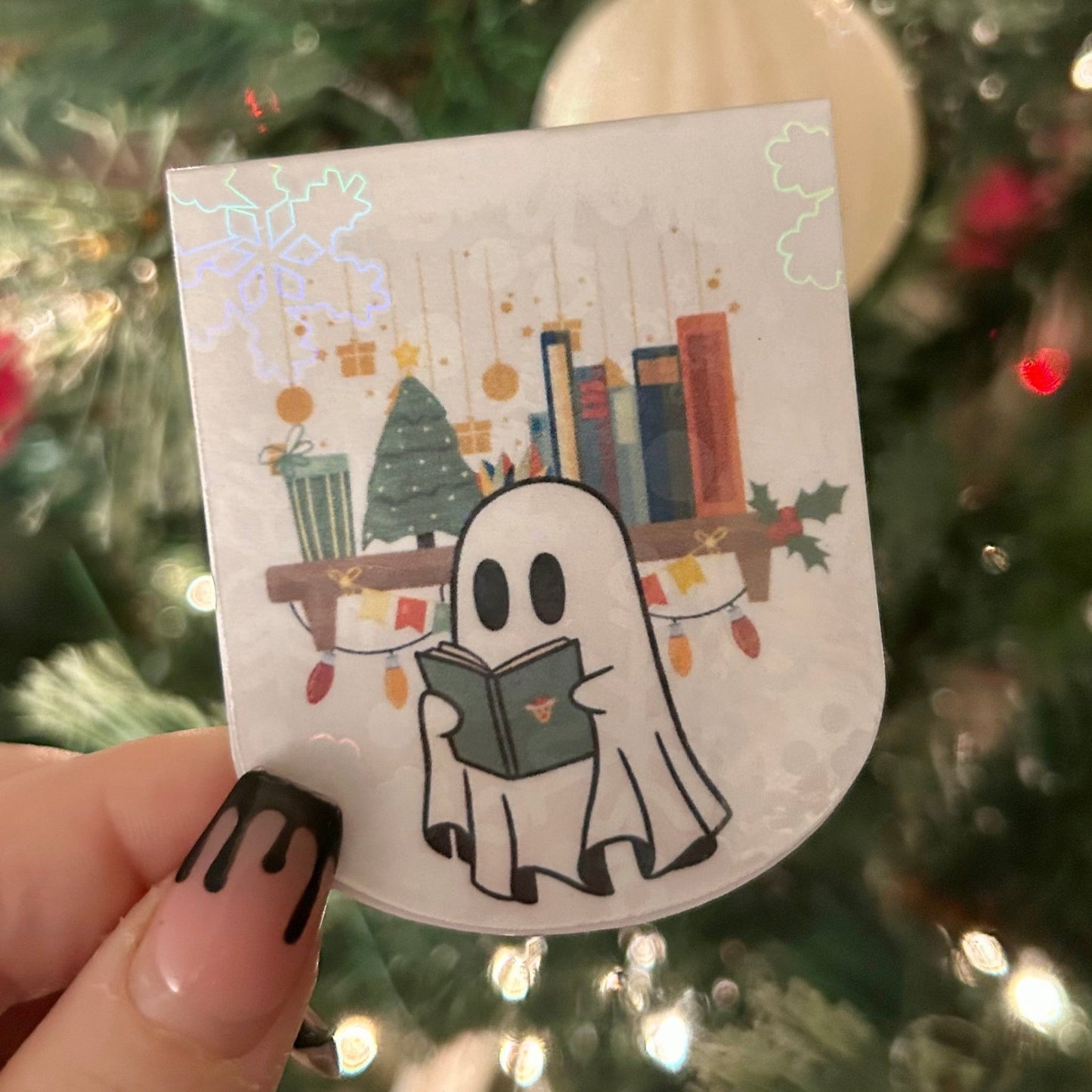 Holiday Ghost Reading Magnetic Bookmark - Awfullynerdy.co