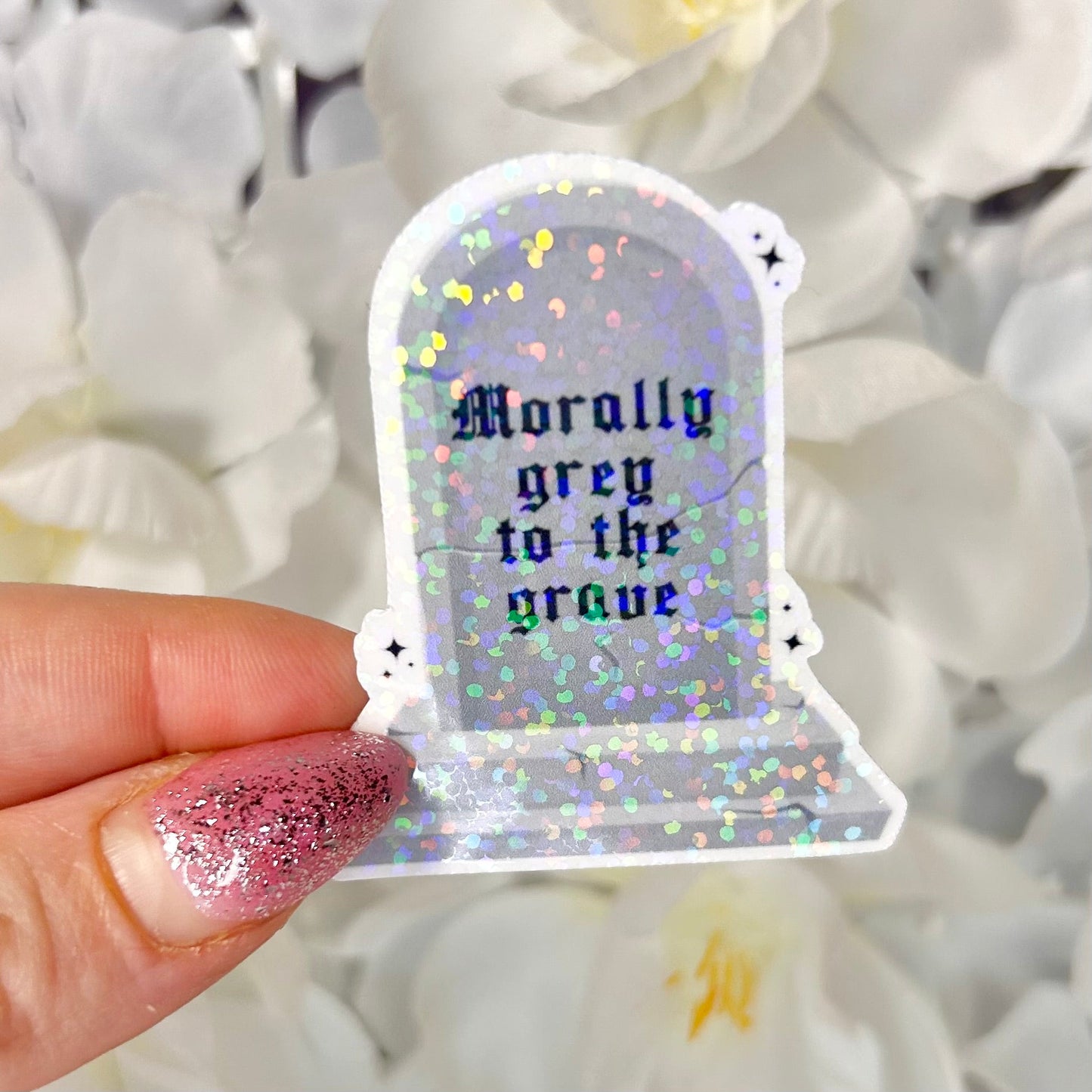 Morally Grey to the Grave Smut Sticker - Awfullynerdy.co