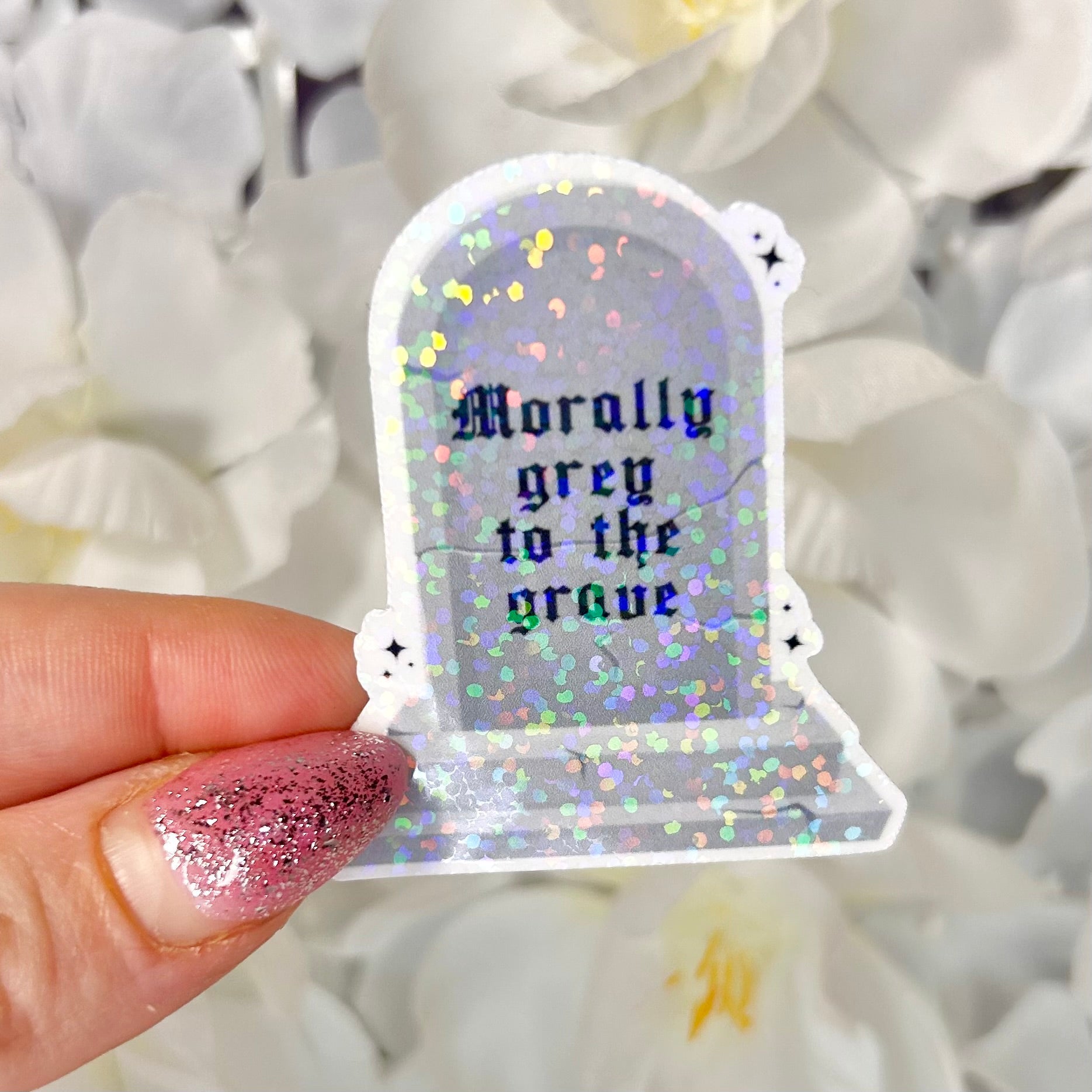 Morally Grey to the Grave Smut Sticker - Awfullynerdy.co