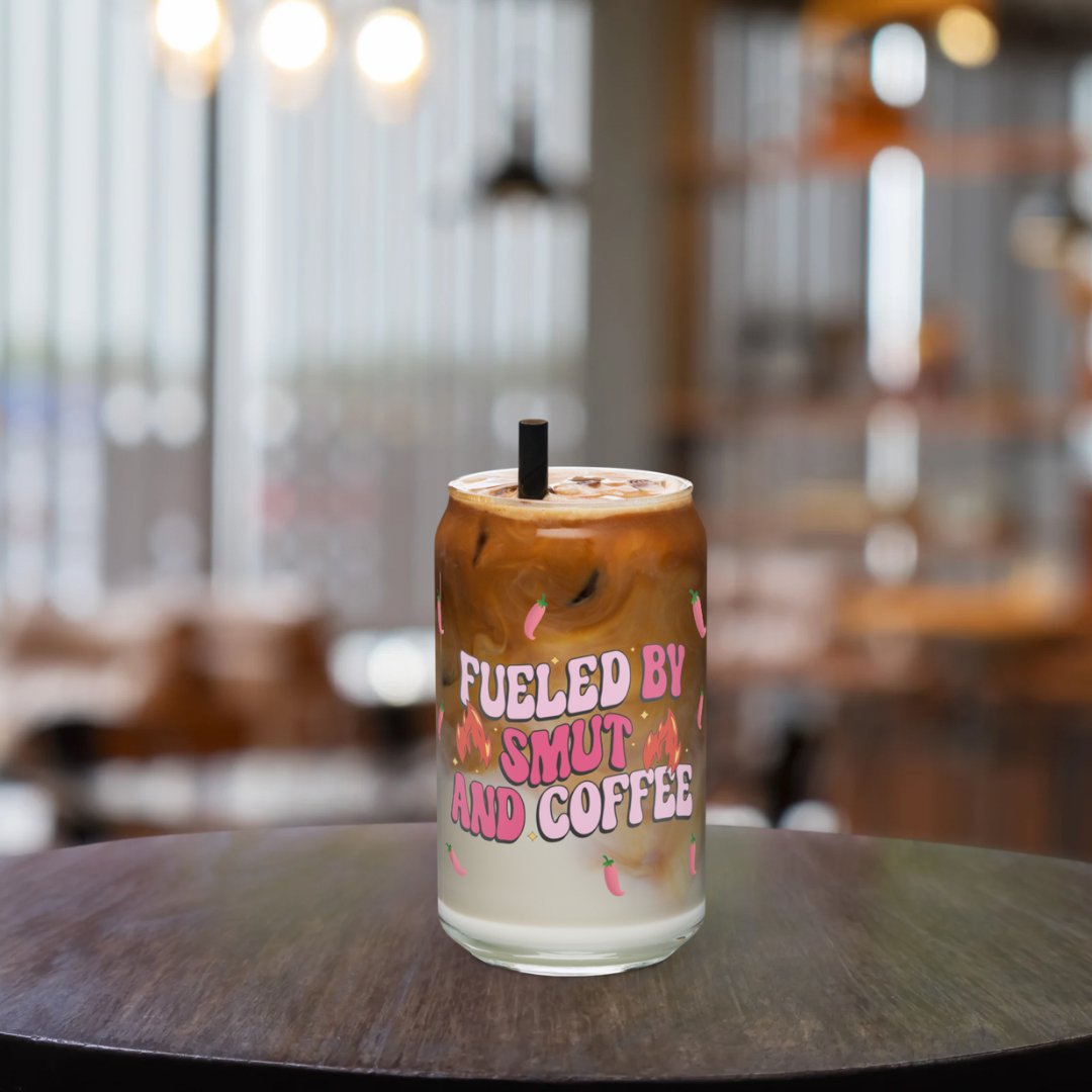 Smut and Coffee 16 oz glass | Bookish Cup for Smut Lovers