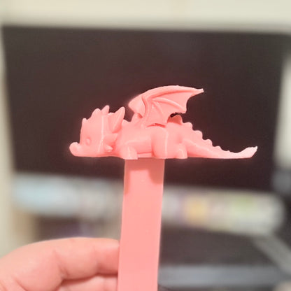 3D Printed Glow-in-the-Dark Chibi Dragon Bookmark | Cute Book Accessory