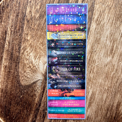 Sarah J Maas Book Spines Laminated Cardstock Bookmark