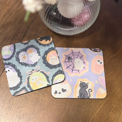 Halloween Photos & Cookies Coasters - Set of 2