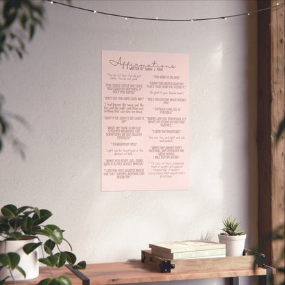 Sarah J Maas Inspired Affirmations Matte Vertical Poster - NO FRAME