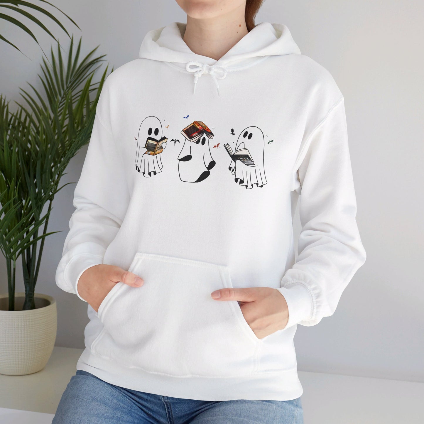 Fourth Wing Reading Ghosts Heavy Blend™ Hooded Sweatshirt - Awfullynerdy.co