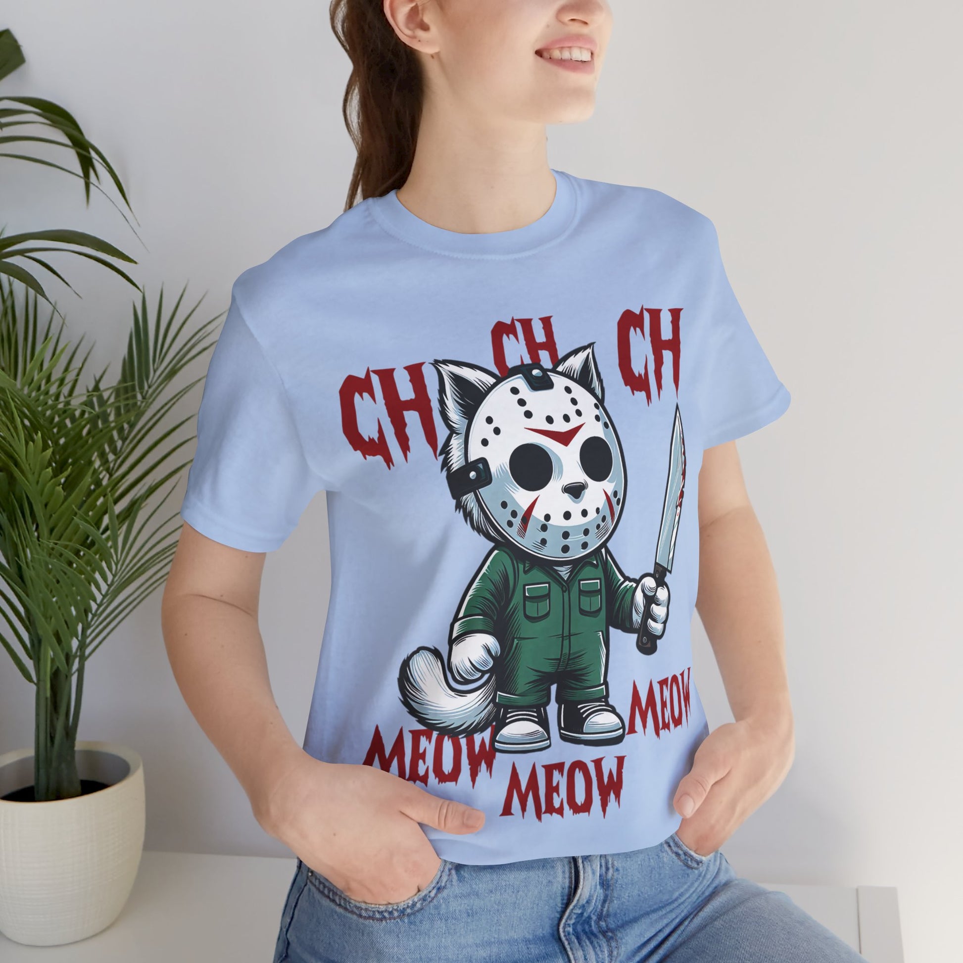 Spooky Horror Thriller Cat Unisex Jersey Short Sleeve Tee - Awfullynerdy.co