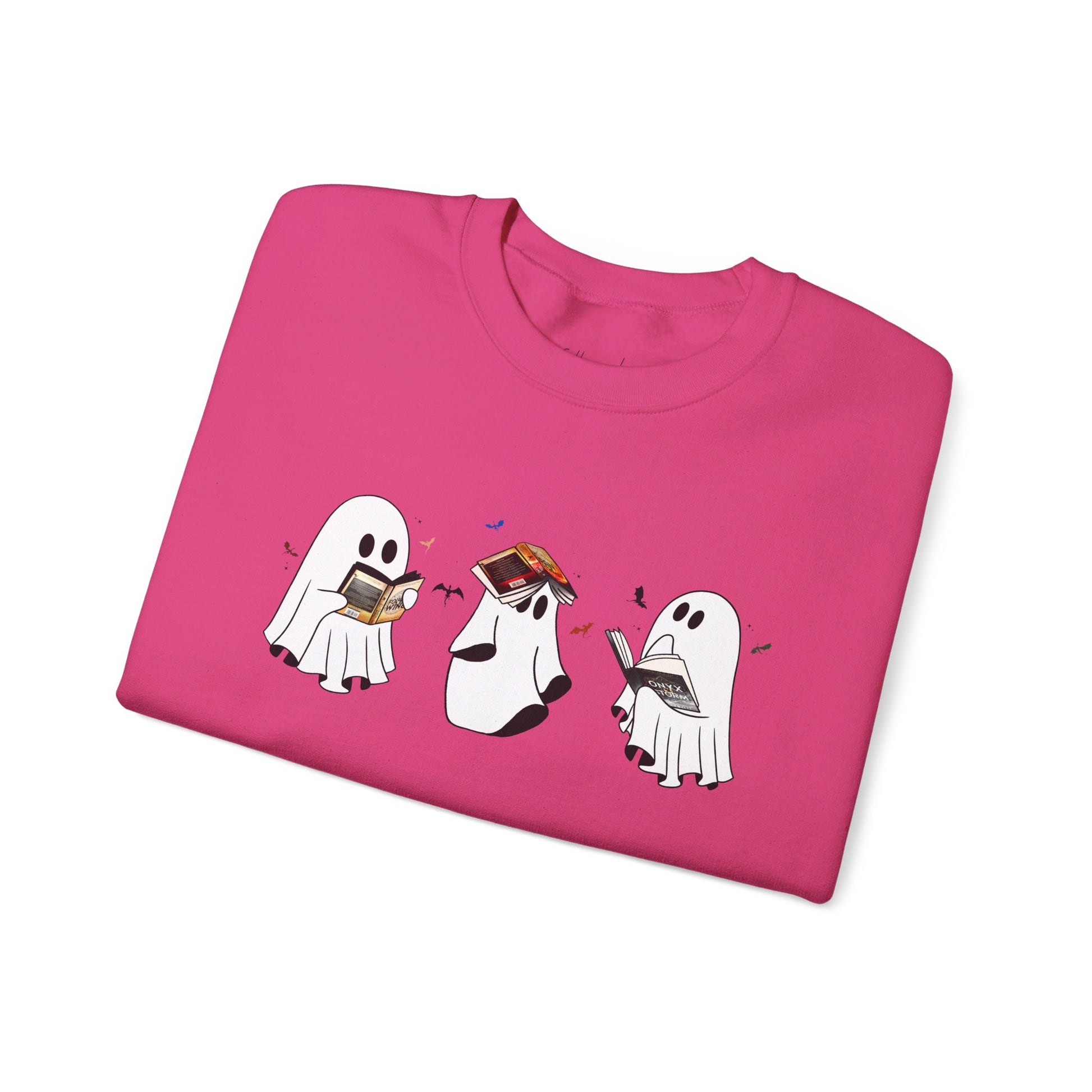 Ghost Reading Fourth Wing Crewneck Sweatshirt - Awfullynerdy.co