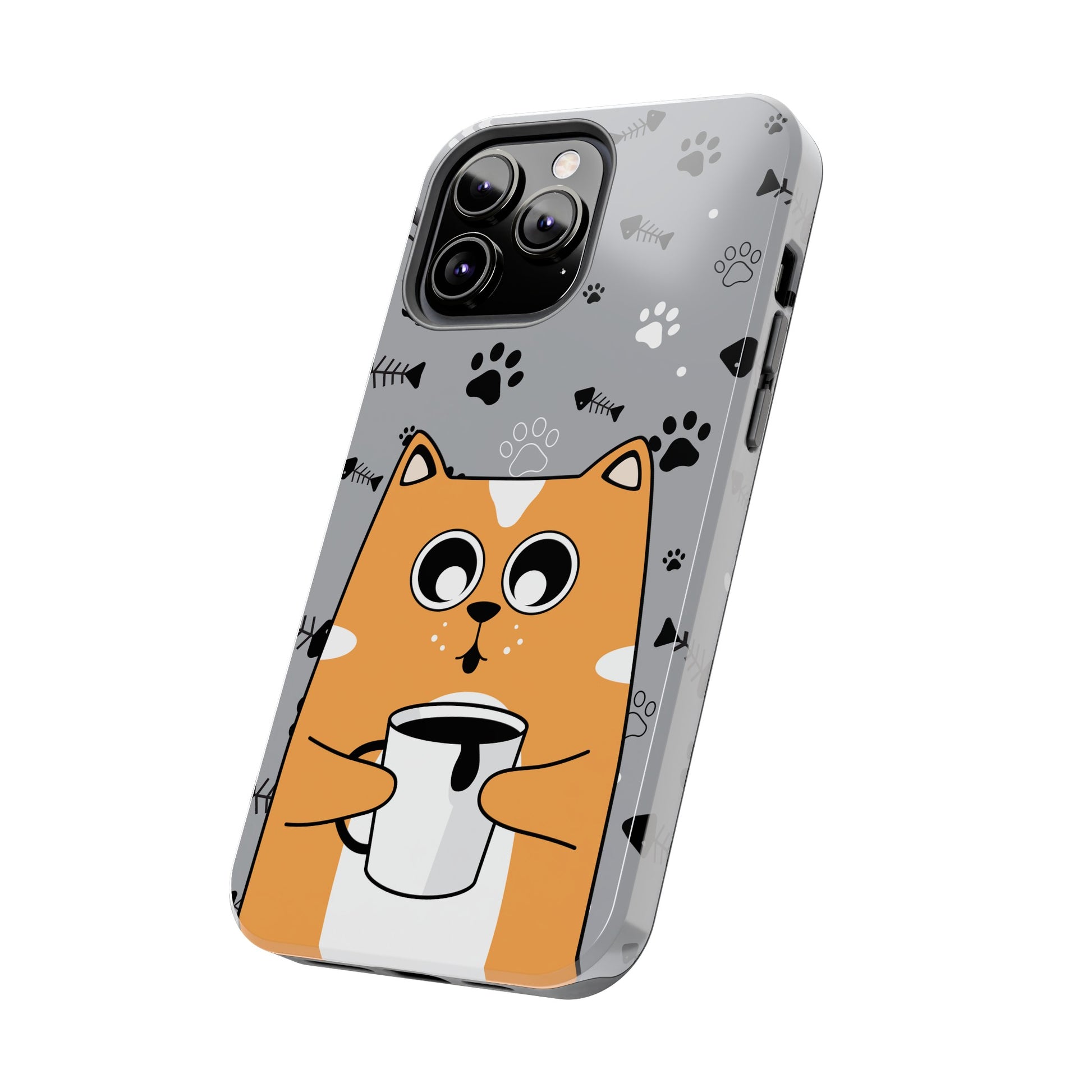 Cat Drinking Coffee Tough Phone Case - Awfullynerdy.co