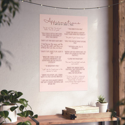 Sarah J Maas Inspired Affirmations Matte Vertical Poster - NO FRAME