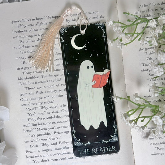 The Reader Ghost Metal Bookmark