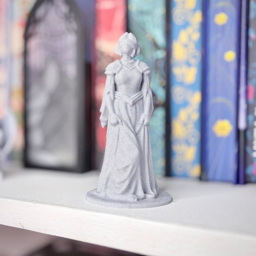 3d Printed Girl with Covered Eyes Bookshelf Decor