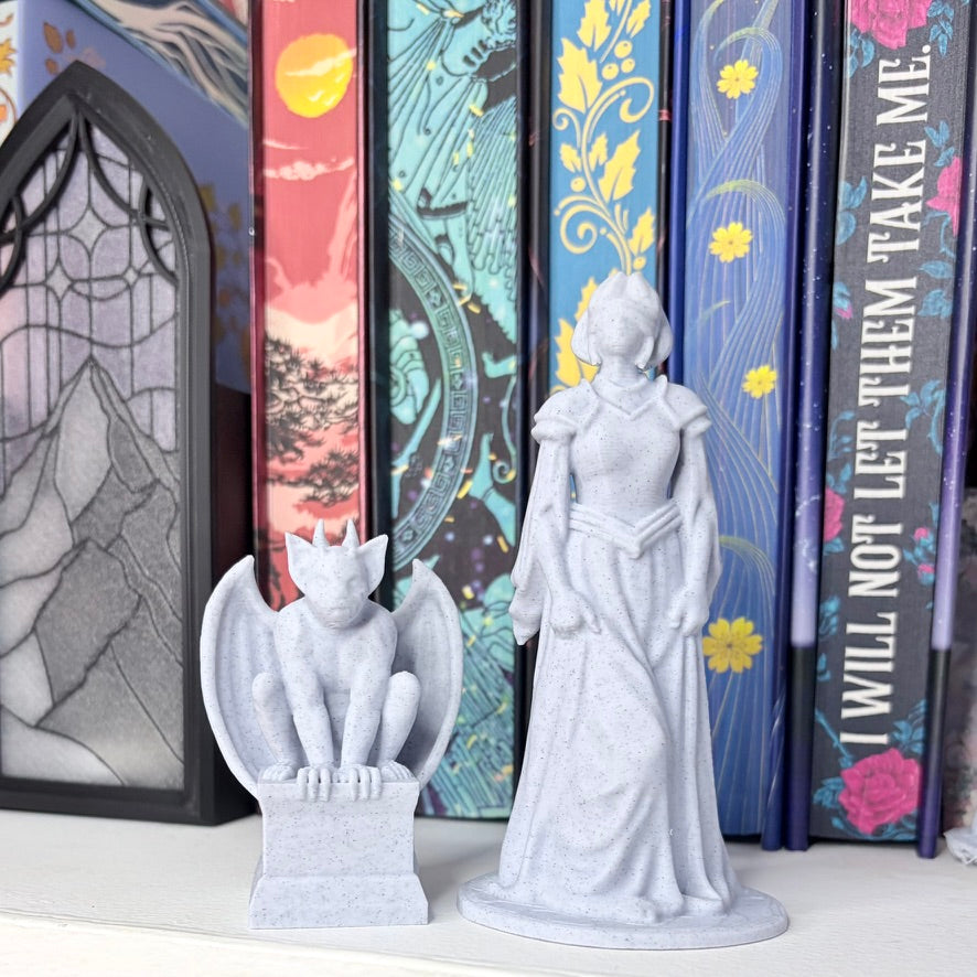 3d Printed Girl with Covered Eyes Bookshelf Decor