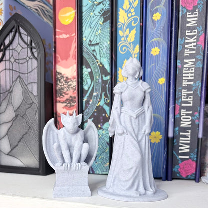 3d Printed Girl with Covered Eyes Bookshelf Decor