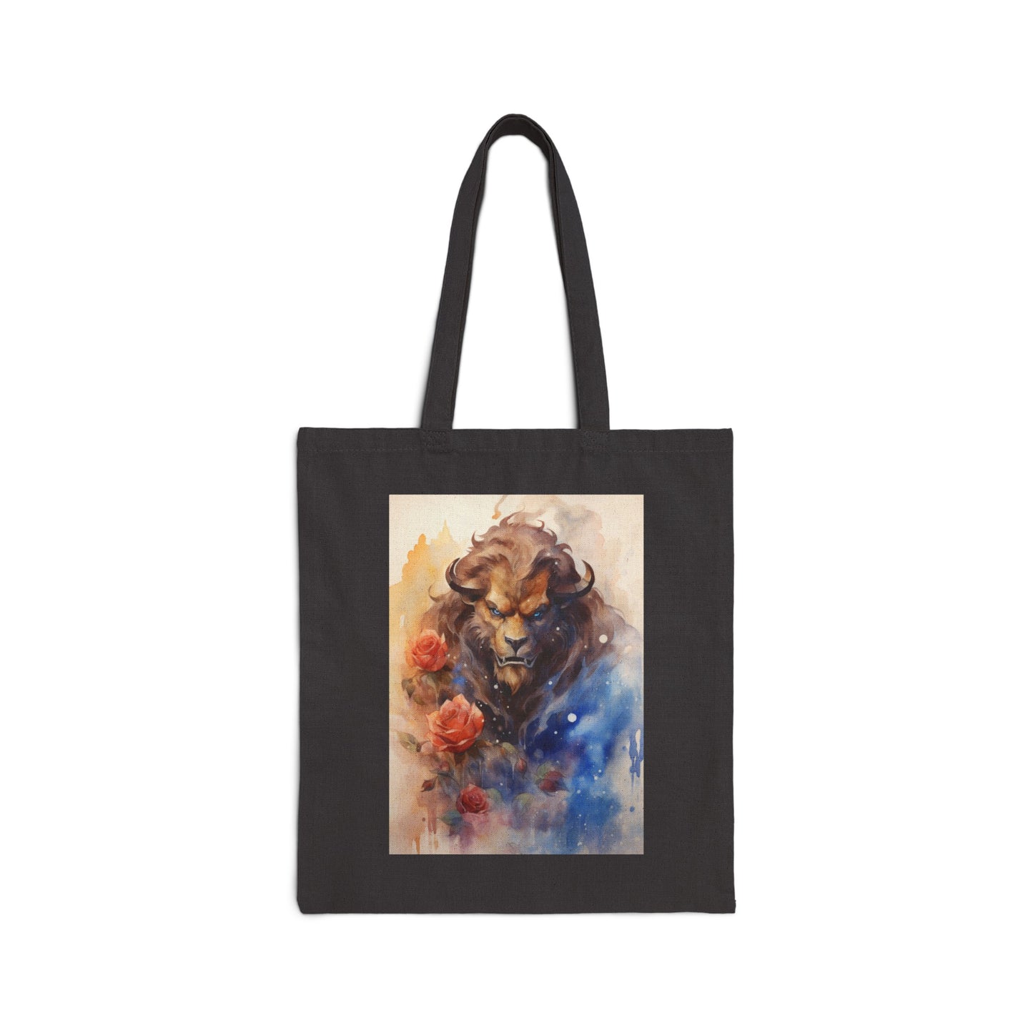 Dual-Sided Princess and Beast Cotton Canvas Tote Bag