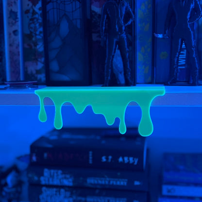 3d Printed Glow-in-the-Dark Green Bookshelf Drips Decor