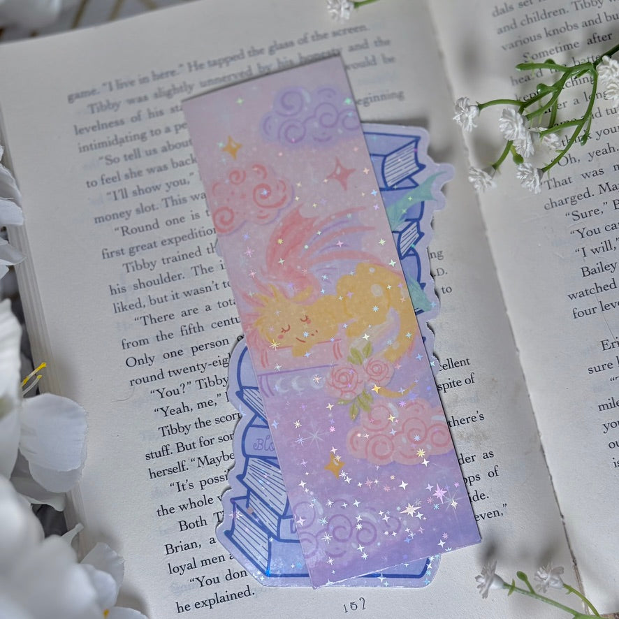 Pastel Book Dragon Bookmark - Star Sparkle Finish
