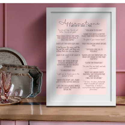 Sarah J Maas Inspired Affirmations Matte Vertical Poster - NO FRAME