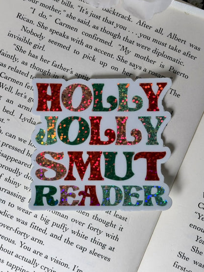 Holly Jolly Smut Reader Glitter Sticker