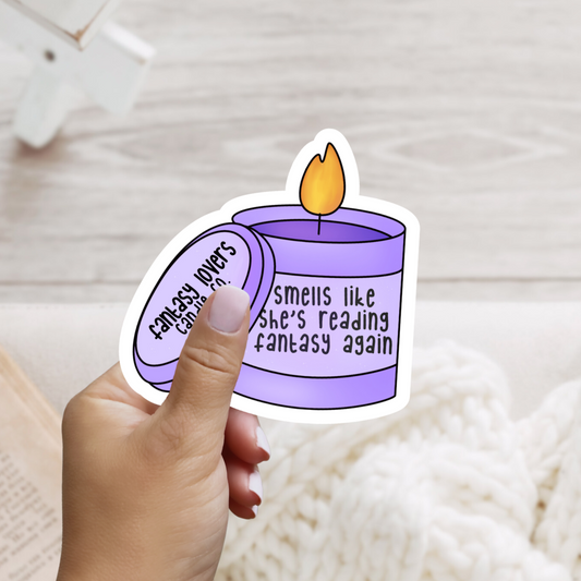 Candle Co Smells Like She's Reading Fantasy Again Sticker