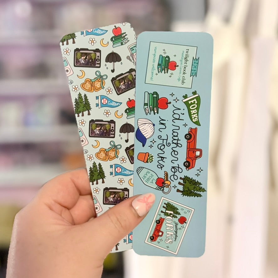 I'd Rather be in Forks Dual-Sided Cardstock Bookmark