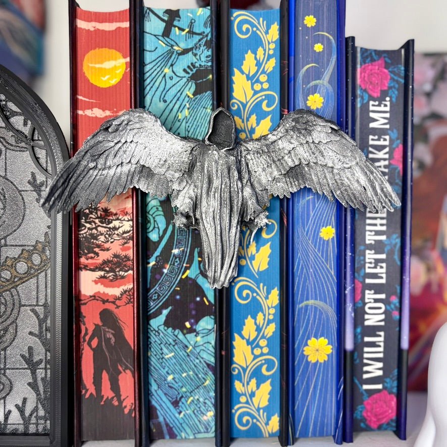 3d Printed Angel of Death Book Spine Hugger Bookshelf Decor - Awfullynerdy.co