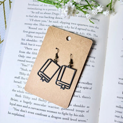 3D Printed Black Books Earrings - Awfullynerdy.co