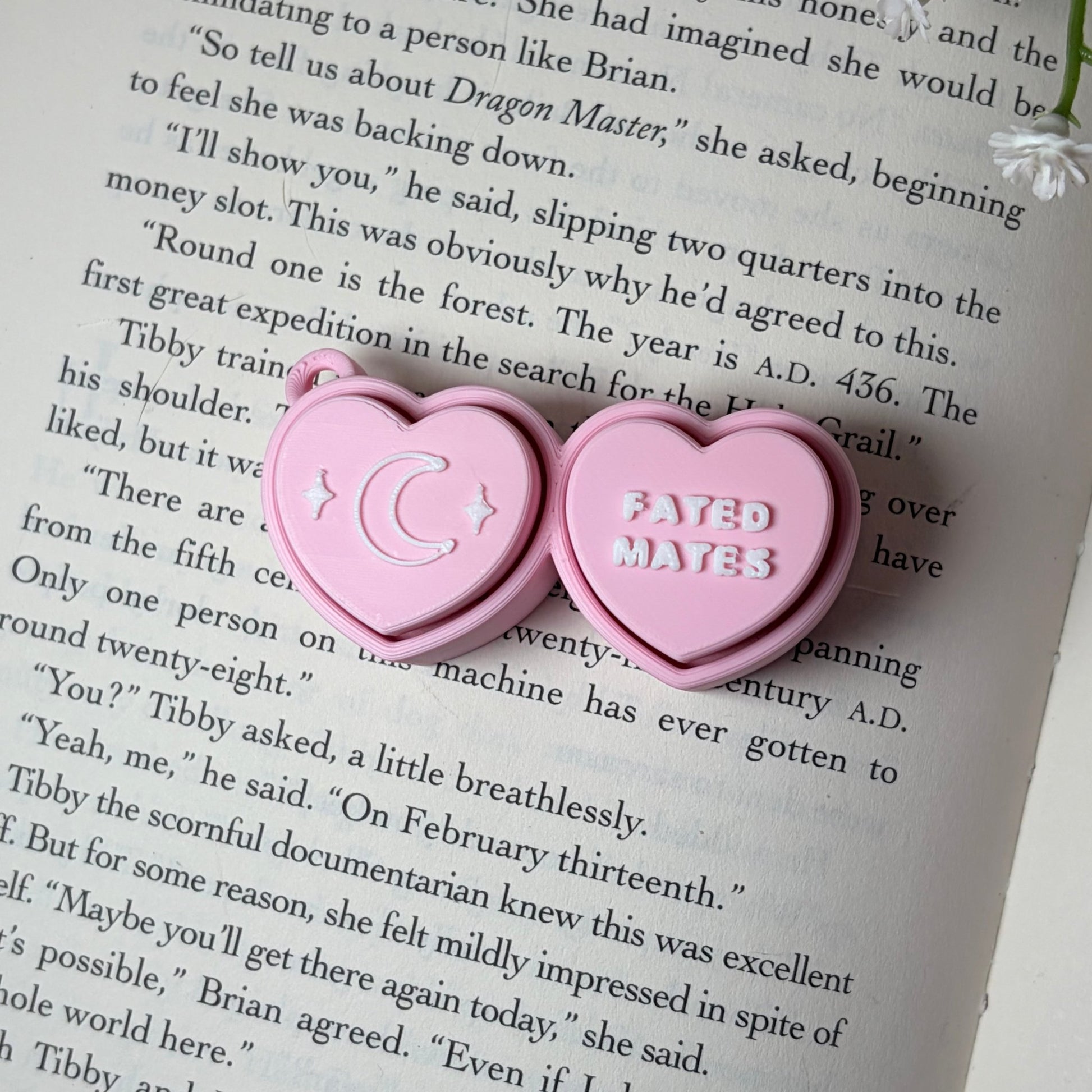 3d Printed Bookish Conversation Hearts Fidget Clicker - Multiple Options - Awfullynerdy.co