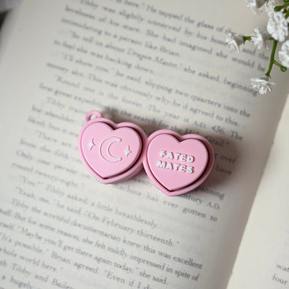 3d Printed Bookish Conversation Hearts Fidget Clicker - Multiple Options - Awfullynerdy.co