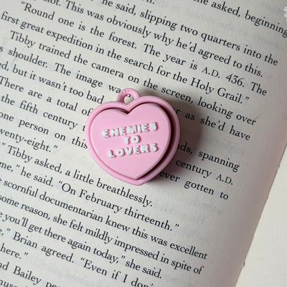3d Printed Bookish Conversation Hearts Fidget Clicker - Multiple Options - Awfullynerdy.co