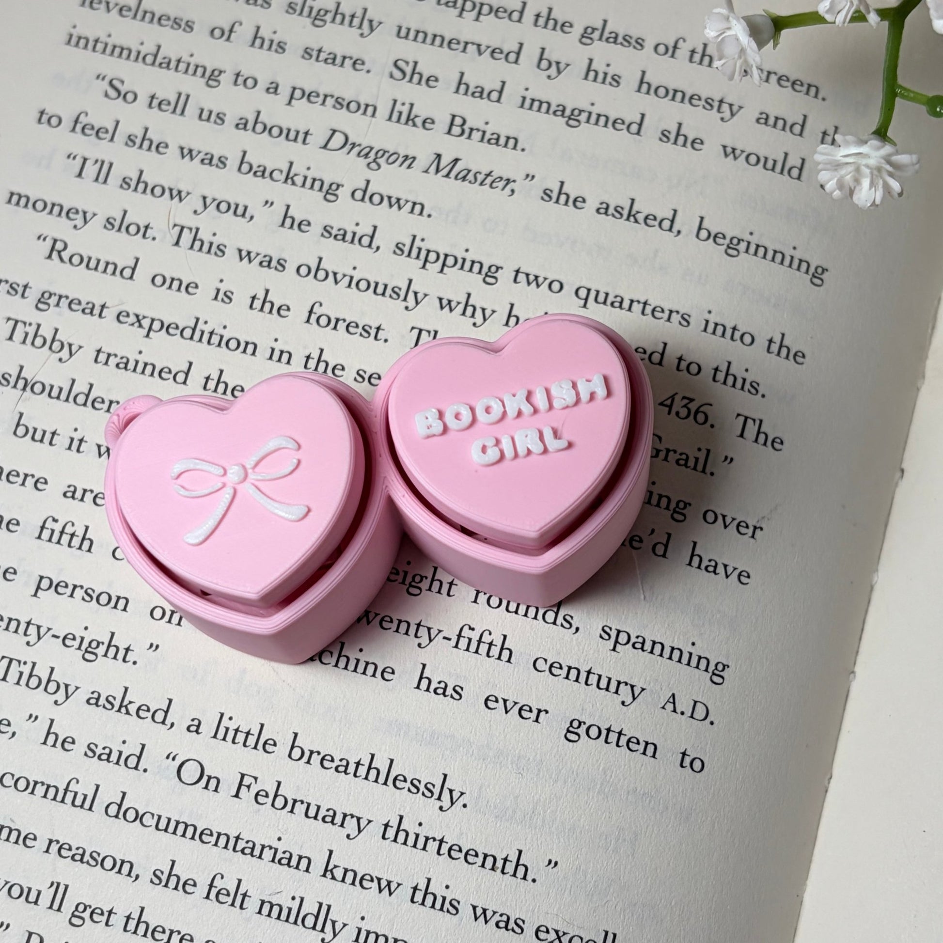 3d Printed Bookish Conversation Hearts Fidget Clicker - Multiple Options - Awfullynerdy.co