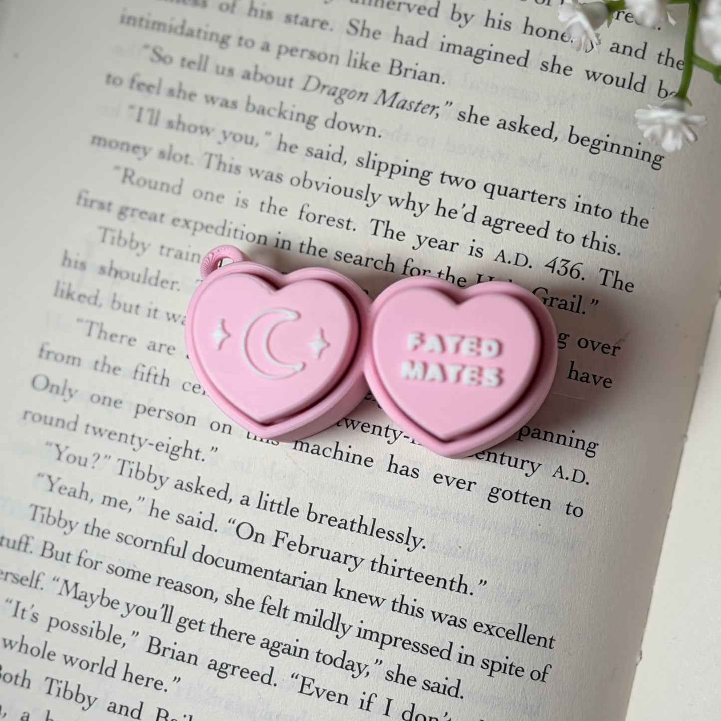 3d Printed Bookish Conversation Hearts Fidget Clicker - Multiple Options - Awfullynerdy.co