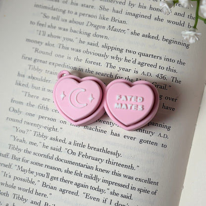 3d Printed Bookish Conversation Hearts Fidget Clicker - Multiple Options - Awfullynerdy.co