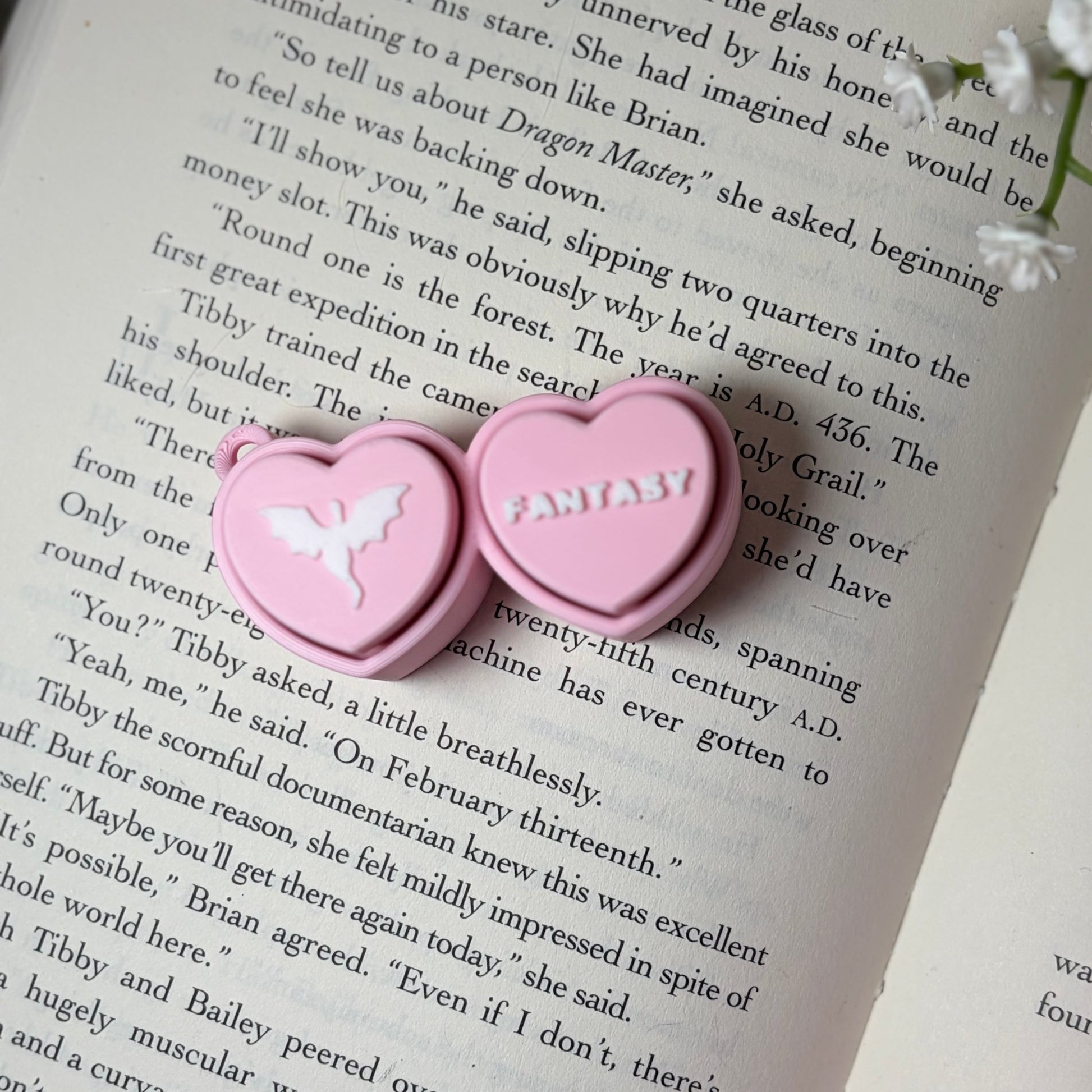 3d Printed Bookish Conversation Hearts Fidget Clicker - Multiple Options - Awfullynerdy.co
