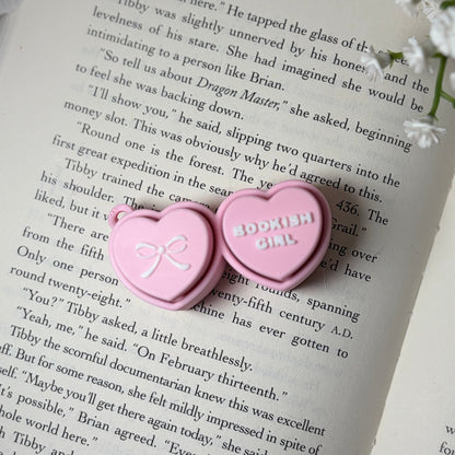 3d Printed Bookish Conversation Hearts Fidget Clicker - Multiple Options - Awfullynerdy.co