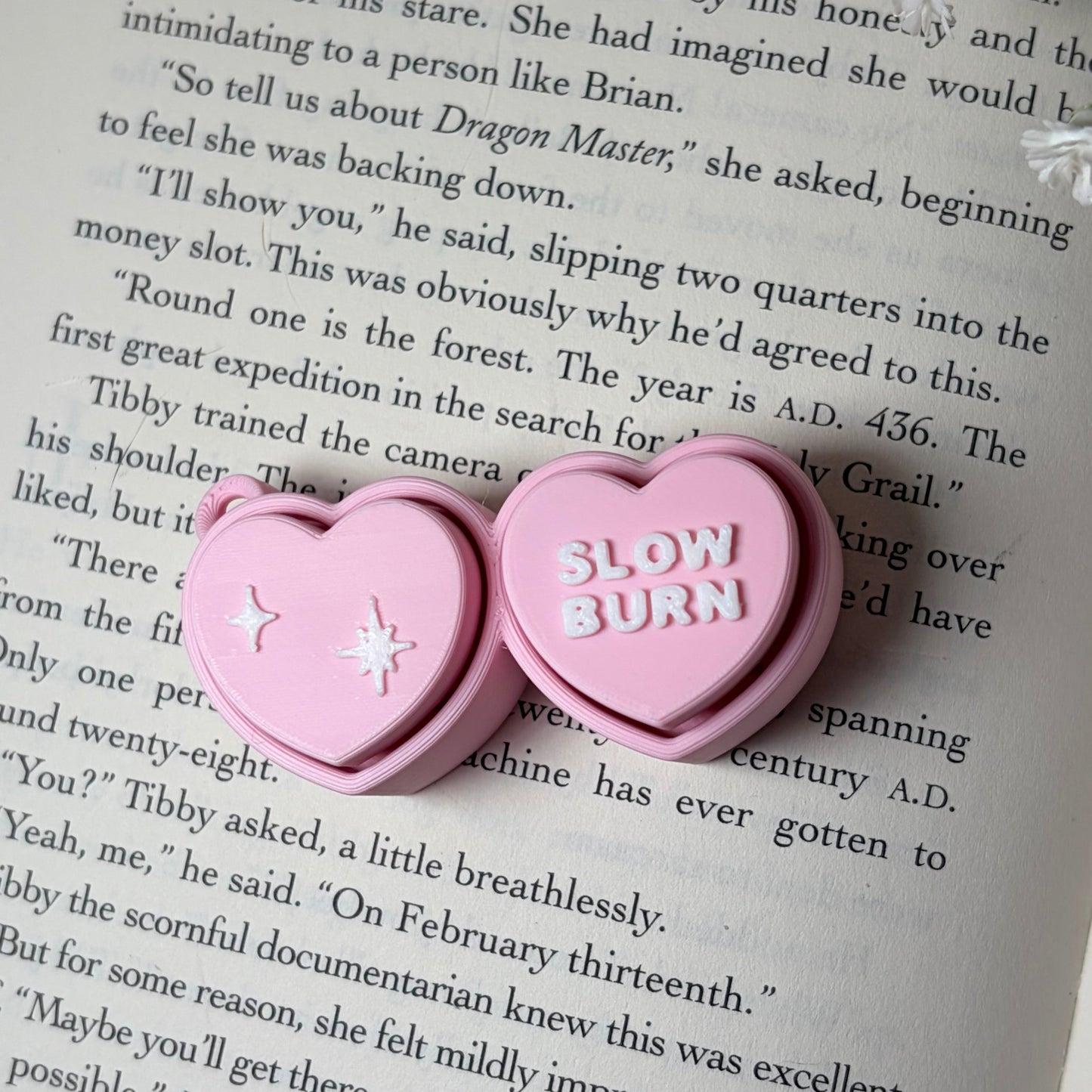 3d Printed Bookish Conversation Hearts Fidget Clicker - Multiple Options - Awfullynerdy.co