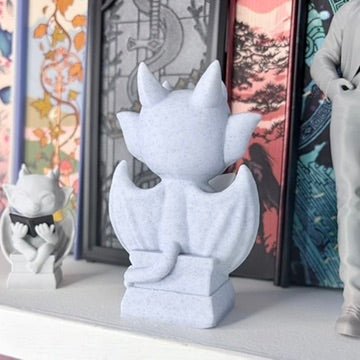 3d Printed Cute Gargoyle Reading a Book Bookshelf Decor - Awfullynerdy.co