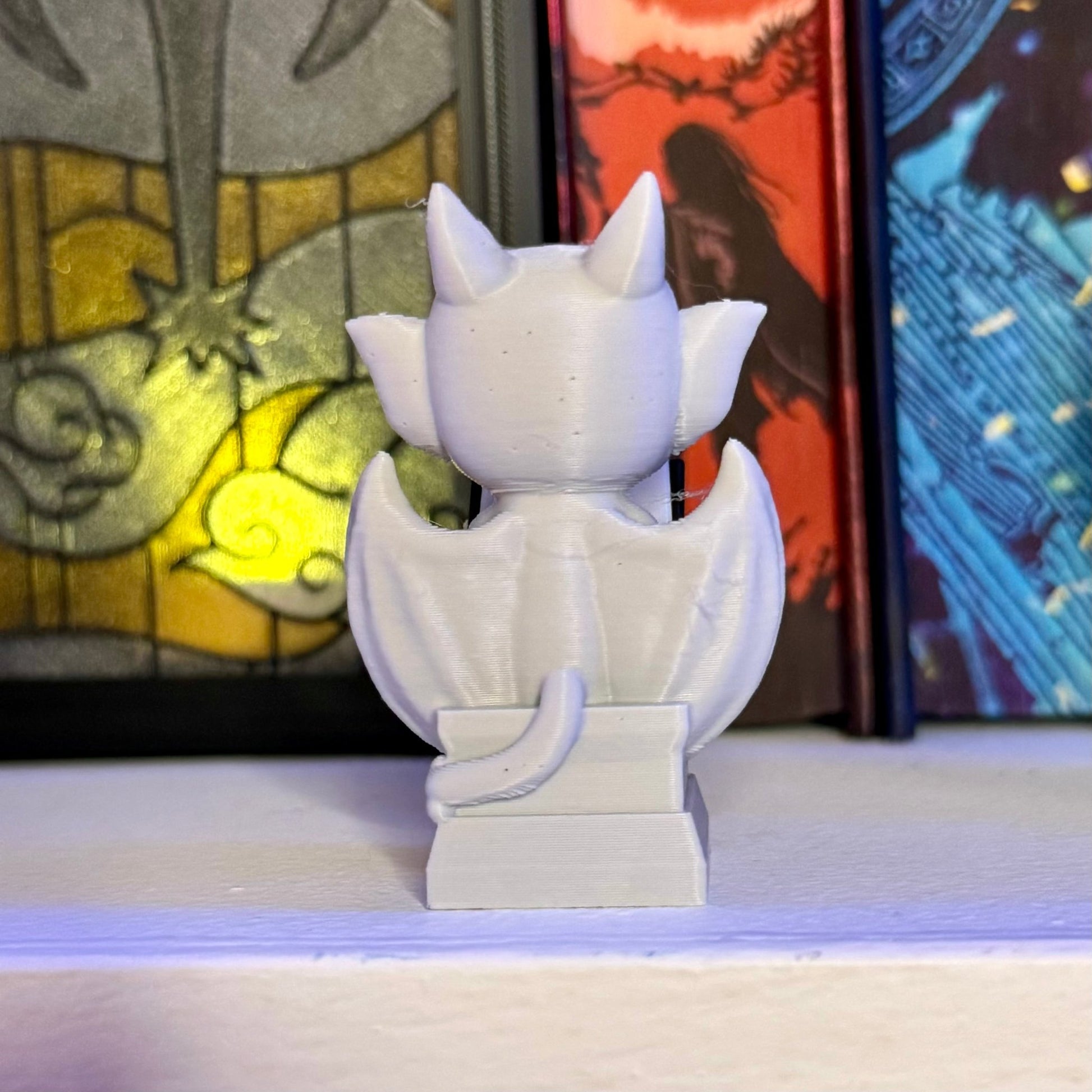 3d Printed Cute Gargoyle Reading a Book Bookshelf Decor - Awfullynerdy.co