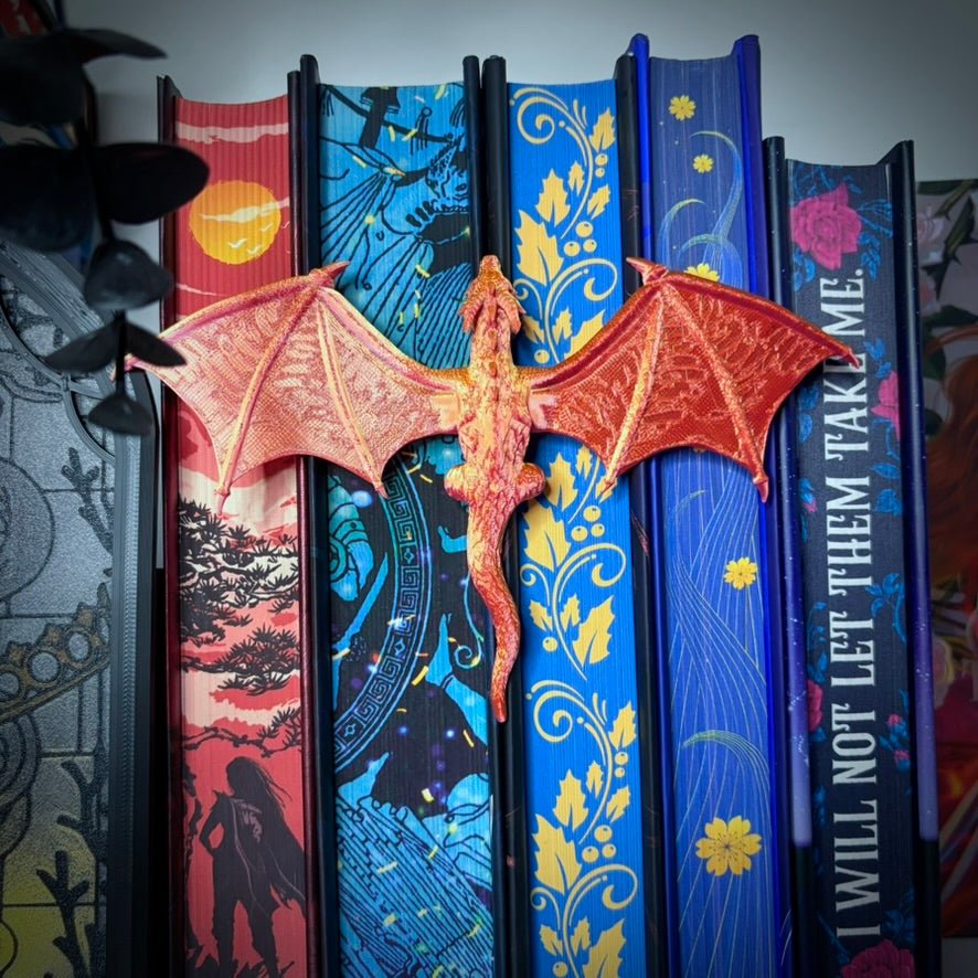3d Printed Dragon Book Spine Hugger Bookshelf Decor - Awfullynerdy.co