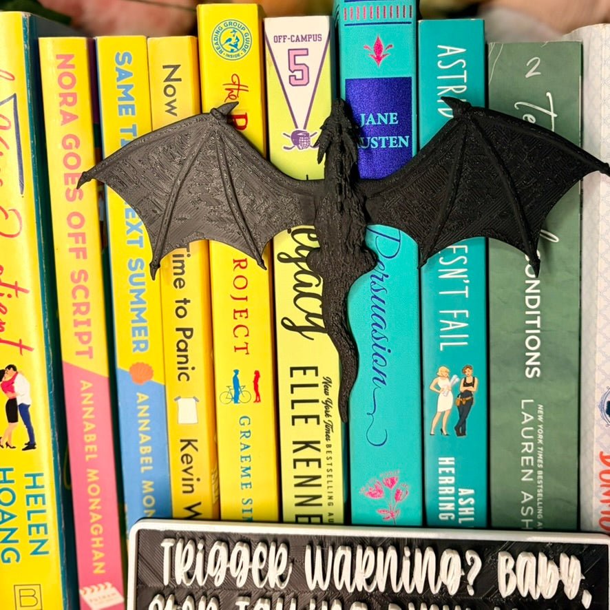 3d Printed Dragon Book Spine Hugger Bookshelf Decor - Awfullynerdy.co