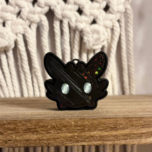 3d Printed Dragon Green Eyes Sparkle Fidget Clicker Keychain - Awfullynerdy.co