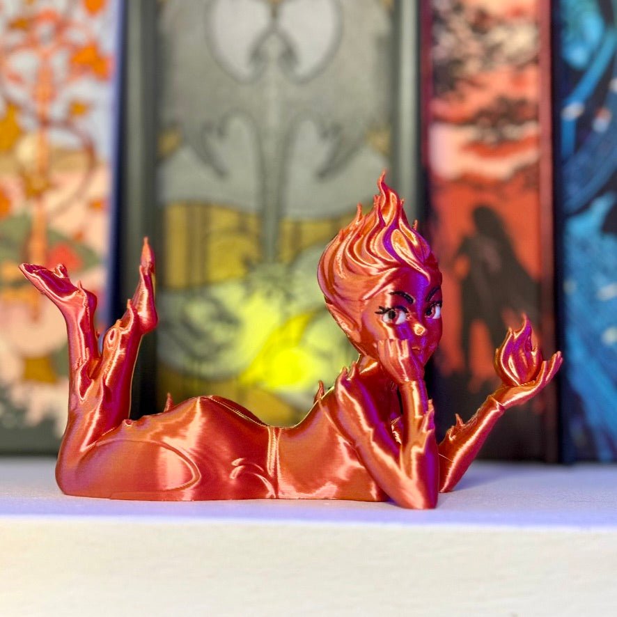 3d Printed Fire Sprite Bookshelf Decor - Awfullynerdy.co