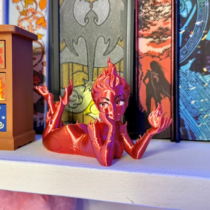 3d Printed Fire Sprite Bookshelf Decor - Awfullynerdy.co