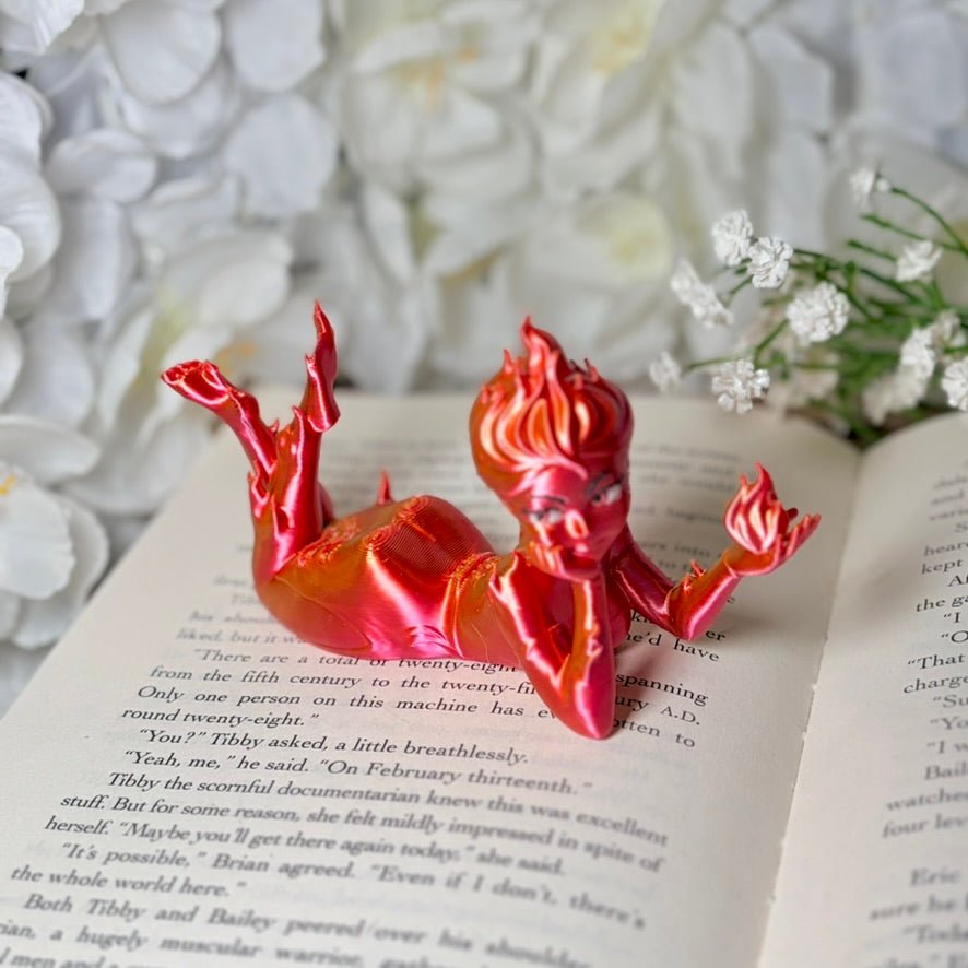 3d Printed Fire Sprite Bookshelf Decor - Awfullynerdy.co